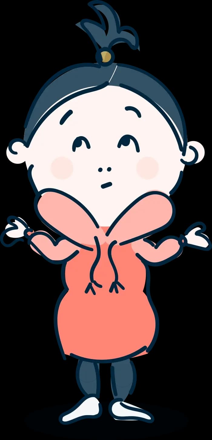 Illustration av frågande person